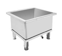 QZQJUILU Fregadero de Piso para fregona, Fregadero de Cocina Comercial, Fregadero de Acero Inoxidable para lavandería, Ideal para Interiores, Exteriores, garaj(40x40x50cm/15.7x15.7x19.6in)