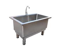 QZQJUILU Fregadero de Piso para fregona, Fregadero de Cocina Comercial, Fregadero de Acero Inoxidable para lavandería, Ideal para Interiores, Exteriores, garaj(100x50x50cm/39.3x19.6x19.6in)