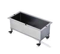 QZQJUILU Fregadero móvil de Acero Inoxidable con Ruedas para fregona, con Drenaje para cocinas, Negocios y garajes.(93cm/36.6in)