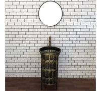 QZQJUILU Mueble de Lavabo para Hotel, Estilo Art Deco, con Base extraíble de Hierro.(Bronze with Mirror)