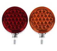 QZQXEMEDQ Para Volvo Para Camión Remolques Luces Laterales Dobles Indicador Espejo Scania Posición Señal Giro Redondas 48 LED Derecha Faros Traseros(2 pcs)
