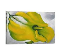 QZXV Póster artístico de pintura de Georgia O'Keeffe Yellow Calla - Lienzo decorativo para pared, sala de estar, dormitorio familiar moderno, 60 x 90 cm, estilo marco