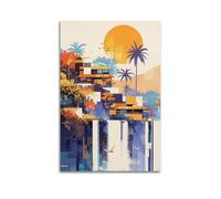 QZXV Póster de paisaje vintage de viaje de las cataratas del Iguazú, lienzo para decoración de pared, sala de estar, dormitorio familiar, 20 x 30 cm, estilo sin marco