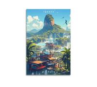 QZXV Póster de paisaje vintage de viaje de las cataratas del Iguazú, lienzo para decoración de pared, sala de estar, dormitorio familiar, 40 x 60 cm, estilo sin marco