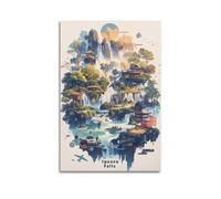 QZXV Póster de paisaje vintage de viaje de las cataratas del Iguazú, lienzo para decoración de pared, sala de estar, dormitorio familiar, 60 x 90 cm, estilo sin marco