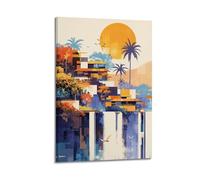 QZXV Póster de paisaje vintage de viaje de las cataratas del Iguazú, lienzo para decoración de pared, sala de estar, dormitorio familiar, 40 x 60 cm, estilo marco