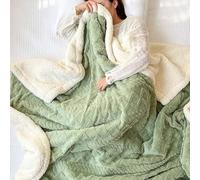 QZYGWCS Blanket, Fleece Blanket Throw for Sofa and Bed, Fuzzy Soft Warm Cozy Fluffy Wool for Chair, Couch, Travel(Green,120 * 200cm)