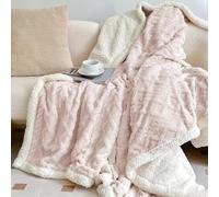 QZYGWCS Blanket, Fleece Blanket Throw for Sofa and Bed, Fuzzy Soft Warm Cozy Fluffy Wool for Chair, Couch, Travel(White,100 * 150cm)