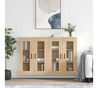 QZZCED Armario de Pared con Puerta de Vidrio, Mueble de Almacenaje para Casa con Estantería y Estructura Robusta de Madera Contrachapada, Organizar y