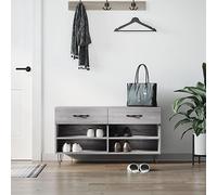 QZZCED Banco Zapatero con Cajones y Estantes, Mueble de Almacenamiento para Zapatos de Madera Contraplacada Resistente, Superficie Robusta para Sentarse, Patas de Hierro Estables,