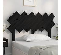 QZZCED Cabecero de cama negro 122,5 x 3 x 80,5 cm madera maciza de pino cabecero para dormitorio de hotel, cabecero de estudio, para dormitorio, segundo dormitorio, hotel
