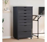 QZZCED Cajonera con Ruedas de Madera de Pino Maciza, Mueble de Almacenaje con 4 Ruedas Flexibles para Oficina, Hogar o Taller, Organizador Bajo Escritorio con Asa