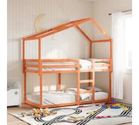 QZZCED Cama Alta con Techo de Madera de Pino Maciza, Litera Infantil con Barandillas de Seguridad y Listones Robusto para Espacios Limitados, Incluye Puerta Lateral Abierta y Diseño