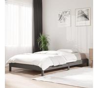 QZZCED Cama apilable de Madera Pino Maciza Gris 75x190 cm, Estructura Robusta con somier de Listones para Estabilidad y Soporte, diseño Minimalista y Atemporal, Ideal para Espacios