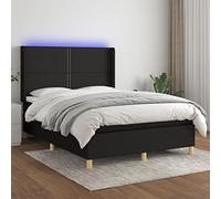 QZZCED Cama Box Spring con Colchón de Muelles Ensacados y Luces LED Ajustables, Cabecero Práctico y Protector de Piel Suave, Incluye Manual de Montaje, Ideal para Dormitorio Moderno