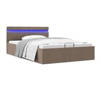 QZZCED Cama Canapé Hidráulica con Almacenaje Sin Colchón 120x200 cm, Estructura de Tela Taupe, Mecanismo de Elevación de Gas, Espacioso Mueble para Dormitorio, Diseño Moderno
