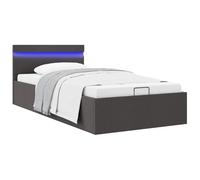 QZZCED Cama Canapé Hidráulica de Almacenaje sin Colchón Gris 100x200cm, Estructura de Cama Individual con Mecanismo de Elevación de Gas y Tela Duradera, Mueble de Dormitorio