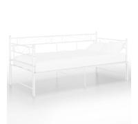 QZZCED Cama de día, camas de hotel, camas de dormitorio, camas de lujo, sofá extensible, estructura de metal blanco, 90 x 200 cm, para dormitorios, hoteles, apartamentos