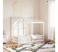 QZZCED Cama Infantil de Madera Maciza de Pino con Somier y Listones, Diseño Moderno y Estructura Duradera para Optimizar Espacios y Crear Escondites Divertidos
