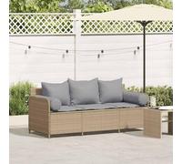 QZZCED Cómodo Sofá de Jardín con Cojines Acolchados y Estructura de Acero, Ratán Sintético Resistente a la Intemperie, Fundas Extraíbles y Lavables, Mueble de Exterior Duradero