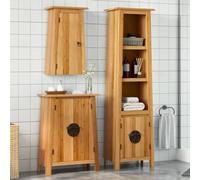 QZZCED Conjunto de Muebles de baño 3 Piezas de Madera Maciza de Pino, Armario de Almacenamiento con Amplio Espacio y cómodas Asas metálicas, diseño Funcional para Montaje en Pared,