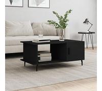 QZZCED Elegante Mesa de Centro de Madera Contraplacada con 2 Compartimentos y Puerta, Patas de Hierro para Estabilidad, Amplio Almacenamiento para Organización del Hogar, Superficie