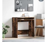 QZZCED Escritorio Moderno Rectangular de Madera contrachapada Roble Ahumado 77.5 x 43 x 79 cm con Estante práctico, diseño Funcional para Oficina en casa, Almacenamiento organizado