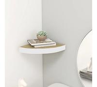 QZZCED Estante de Esquina de Pared MDF Roble y marrón Estante Flotante de Esquina para Libros y Decoración, Estante Exposición Muro Invisible 25x25x3,8 cm