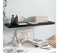 QZZCED Estante Flotante de Pared MDF Gris Brillo Estante de Pared Exhibición MDF, Estructura Metálica, Montaje Invisible para Decoración 90x23,5x3,8 cm