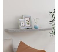 QZZCED Estante Flotante de Pared MDF Gris hormigón Estante de Pared Exhibición MDF, Estructura Metálica, Montaje Invisible para Decoración 80x23,5x3,8 cm