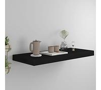 QZZCED Estante Flotante de Pared Negro MDF Estante de Pared Exhibición MDF, Estructura Metálica, Montaje Invisible para Decoración 60x23,5x3,8 cm