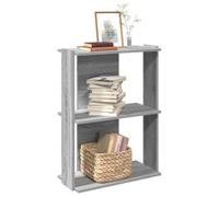 QZZCED Estantería de 3 Estantes en Madera de Ingeniería Color Gris Sonoma 60x30x80 cm, Estantería de Almacenamiento y Organización para Libros, Decoración y Elementos del Hogar