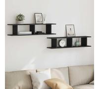 QZZCED Estantería de Pared Flotante de Madera de Ingeniería, Estante Expositor Multiusos para Salón, Despacho o Estudio, Superficie Lisa Resistente a la Humedad y Fácil de Limpiar