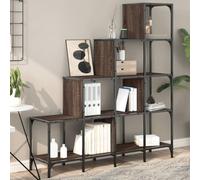 QZZCED Estantería Escalera de Madera y Metal con Estantes Abiertos, Librería Multiusos con Pies Ajustables y Estructura Robusta para Libros, Plantas y Decoración