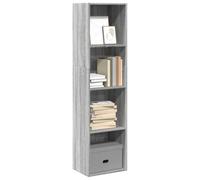 QZZCED Estantería gris Sonoma para salón, 40 x 30 x 152 cm, material de madera