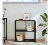 QZZCED Estantería Roble Negro 68.5 x 32 x 68.5 cm de Madera Elaborada Contrachapada con Estantes de Tablero para Almacenamiento Amplio y Estética Moderna en Sala de Estar