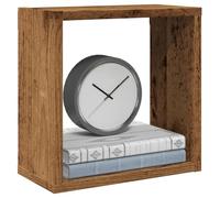 QZZCED Estantes Cubo de Pared 4 Unidades Madera Envejecida 30x15x30 cm, Estantería Flotante para Sala y Dormitorio con Amplio Espacio de Almacenamiento, Material Duradero Resistente