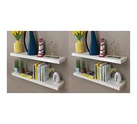 QZZCED Estantes de Pared 4 Unidades Blanco Estanterías Flotantes de MDF Mate - 2 Estantes Expositores para Decoración y Coleccionables 80 cm