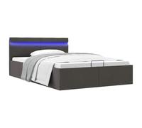 QZZCED Estructura de Cama Canapé Hidráulica con Almacenamiento, Tapizada en Tela Gris, 140x200 cm, sin Colchón, Mecanismo de Elevación de Gas, Base de Listones de Madera, Mueble