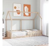 QZZCED Estructura de Cama Infantil con Forma de Casa de Madera de Pino Macizo, Diseño Divertido y Seguro con Barandillas Laterales y Marco Bajo, Ideal para Juego Imaginativo y Sueño