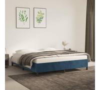 QZZCED Estructura de Cama sin Colchón Terciopelo Azul Oscuro 180x200 cm con Patas de Apoyo y Listones Robusto para Dormitorio, Base de Cama Sólida y Estable para un Sueño Reparador