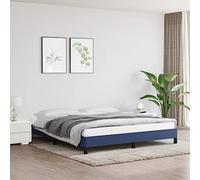 QZZCED Estructura de Cama Tela Azul 160x200 cm con Listones Robusta y Patas de Apoyo Estable, Base de Cama Sencilla y Transpirable para un Sueño Reparador, Incluye Manual de Montaje
