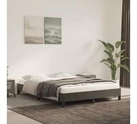 QZZCED Estructura de Cama Terciopelo Gris Oscuro 140x190 cm con Patas de Apoyo y Listones Robusto, Base de Cama sin Colchón para Dormitorio, Diseño Moderno y Estable para un Sueño