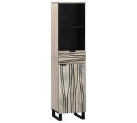 QZZCED Gabinete de Baño con Estante Marrón y Negro 38 x 33 x 160 cm, Mueble de Almacenamiento Moderno para Espacios Pequeños, Diseño Rectangular con Puerta de Bisagras y Gran