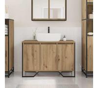 QZZCED Gabinete de Lavabo con Puerta de Roble Artesanal 91 x 35 x 60 cm, Mueble de Baño de Madera Sólida con Almacenamiento Práctico, Diseño Rectangular para Espacios Pequeños,