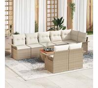 QZZCED Juego de Comedor Modular de Ratán Tejido para Exteriores, Conjunto de 6 Piezas con Patas Ajustables y Resistencia a la Intemperie, Ideal para Patios y Espacios Exteriores