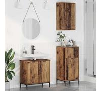 QZZCED Juego de Muebles de Baño 3 Piezas Estilo Contemporáneo en Madera con Gabinete para Lavabo y Dos Gabinetes Almacenamiento Práctico 39.5 x 36 x 88 cm Acabado Suave Resistente