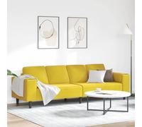 QZZCED Juego de Sofá Amarillo Terciopelo Moderno con Tapicería de Lujo y Respaldo de Apoyo para Salón - Diseño Elegante con Patas Cónicas Robusta y Estética Contemporánea