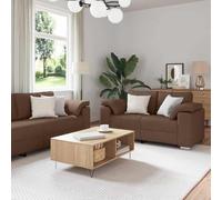 QZZCED Juego de Sofá con cojín 3 pcs Marrón Sofá Moderno de Tela con Cojines, Conjunto Elegante y Práctico para Interior y Exterior 219 x 77 x 82 cm Tela