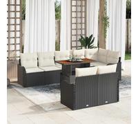 QZZCED Juego de Sofá de Jardín Moderno Exterior Poliratán Resistente a UV con 4 Sillones, Esquina y 3 Asientos Centrales para Terraza y Espacios al Aire Libre con Almacenamiento